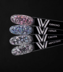 VOGUE NAILS   Гель-лак с шестигранниками  10мл  ГЕЙША