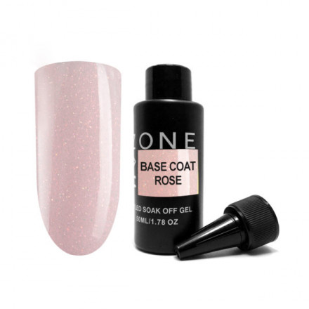 ONE NAIL   База камуфлирующая жесткая  c шиммером  Base   ROSE  (бутылка)   50мл
