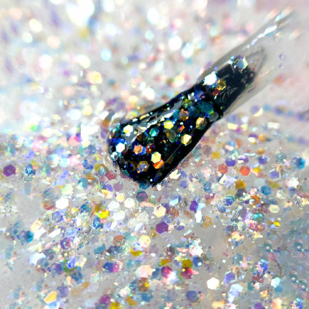 IQ BEAUTY   Лак для ногтей с биокерамикой с  хлопьями Юки   12,5мл   Prolac A THOUSAND WISHES   #125