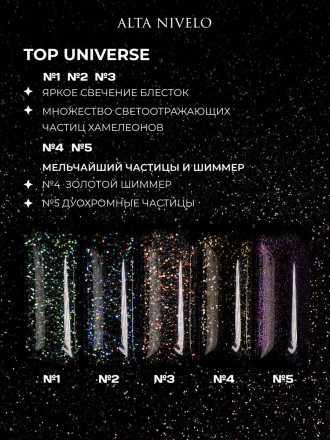 ALTA NIVELO      Топ с шиммером без л/с   10мл   Top   UNIVERSE   #01