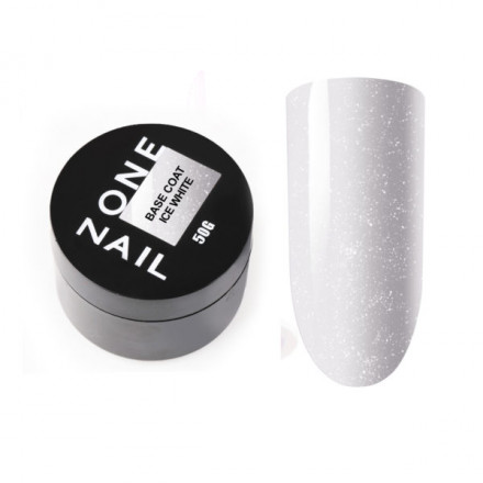ONE NAIL   База камуфлирующая жесткая  c шиммером  Base   ICE WHITE  (шайба)   50мл