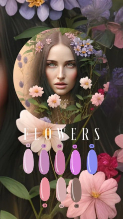 TIES   Гель для укрепления  ONLY GEL  15мл   Flowers   №23
